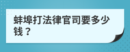蚌埠打法律官司要多少钱？