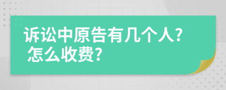 诉讼中原告有几个人? 怎么收费?