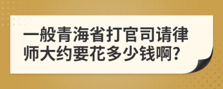 一般青海省打官司请律师大约要花多少钱啊?