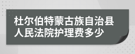 杜尔伯特蒙古族自治县人民法院护理费多少