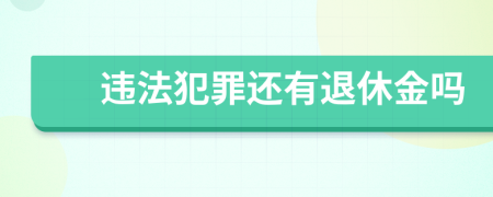 违法犯罪还有退休金吗