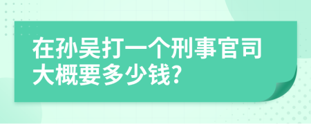 在孙吴打一个刑事官司大概要多少钱?