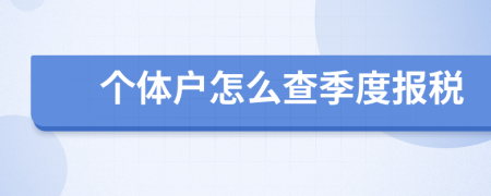 个体户怎么查季度报税