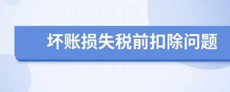 坏账损失税前扣除问题