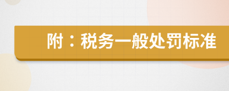附：税务一般处罚标准