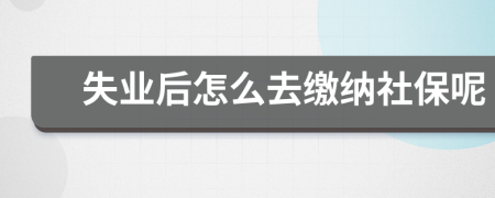 失业后怎么去缴纳社保呢