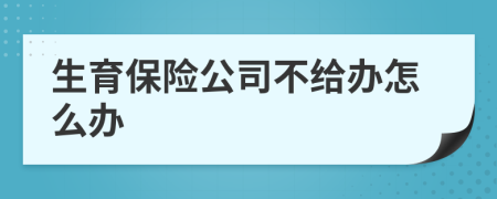 生育保险公司不给办怎么办