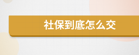 社保到底怎么交