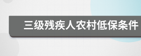 三级残疾人农村低保条件