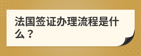 法国签证办理流程是什么？