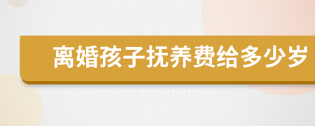 离婚孩子抚养费给多少岁