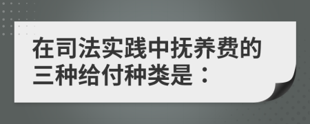 在司法实践中抚养费的三种给付种类是：