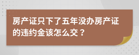 房产证只下了五年没办房产证的违约金该怎么交？