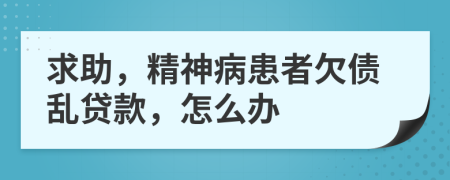 求助，精神病患者欠债乱贷款，怎么办