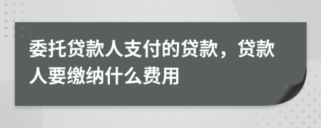 委托贷款人支付的贷款，贷款人要缴纳什么费用