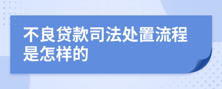 不良贷款司法处置流程是怎样的