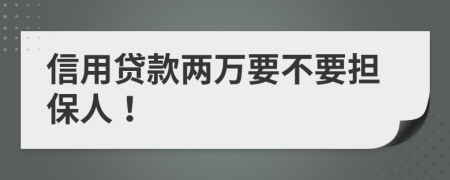 信用贷款两万要不要担保人！