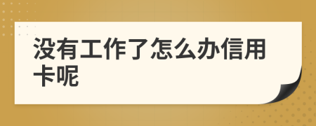 没有工作了怎么办信用卡呢