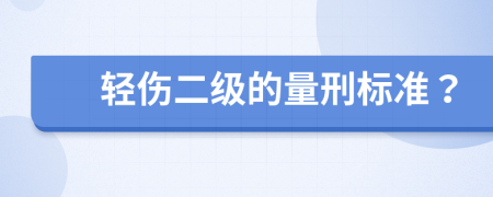 轻伤二级的量刑标准？