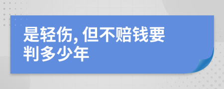 是轻伤, 但不赔钱要判多少年