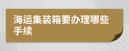 海运集装箱要办理哪些手续