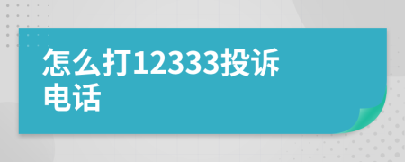 怎么打12333投诉电话