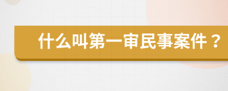 什么叫第一审民事案件？