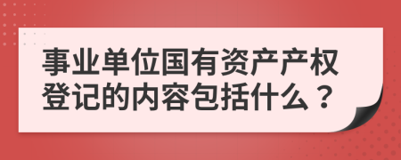 事业单位国有资产产权登记的内容包括什么？