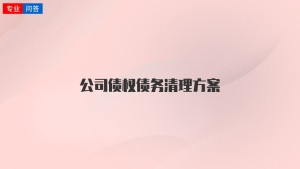 公司债权债务清理方案