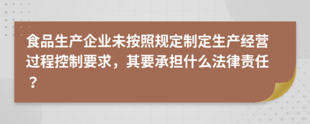 食品生产企业未按照规定制定生产经营过程控制要求，其要承担什么法律责任？