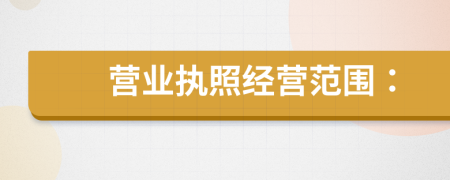 营业执照经营范围：