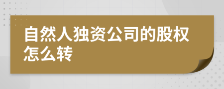 自然人独资公司的股权怎么转