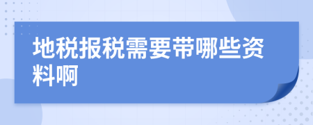 地税报税需要带哪些资料啊