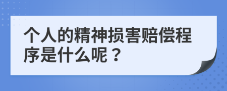 个人的精神损害赔偿程序是什么呢？