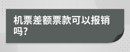 机票差额票款可以报销吗?