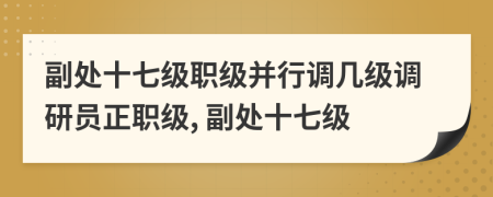 副处十七级职级并行调几级调研员正职级, 副处十七级