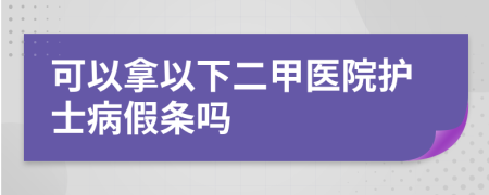 可以拿以下二甲医院护士病假条吗