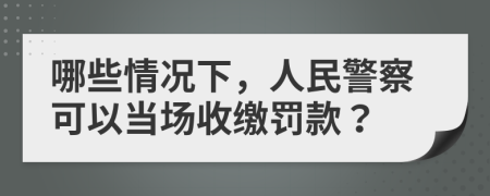 哪些情况下，人民警察可以当场收缴罚款？