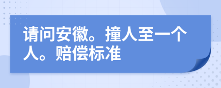 请问安徽。撞人至一个人。赔偿标准
