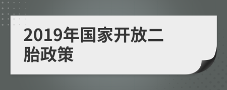 2019年国家开放二胎政策