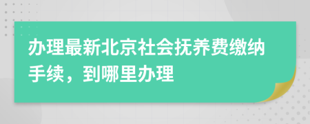 办理最新北京社会抚养费缴纳手续，到哪里办理