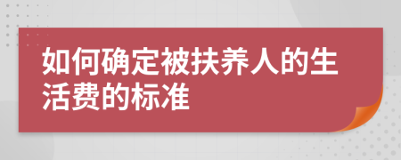 如何确定被扶养人的生活费的标准