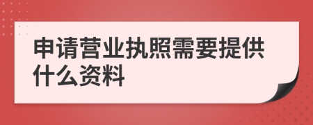 申请营业执照需要提供什么资料