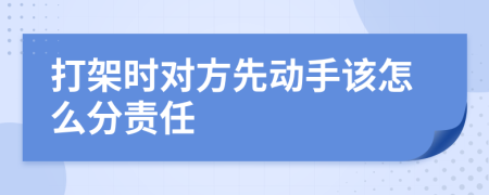 打架时对方先动手该怎么分责任