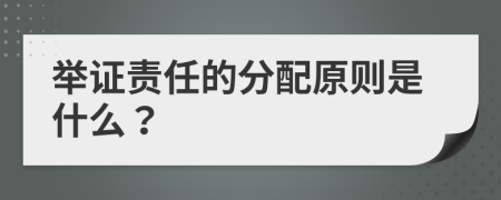 举证责任的分配原则是什么？