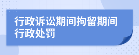 行政诉讼期间拘留期间行政处罚