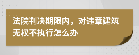 法院判决期限内，对违章建筑无权不执行怎么办