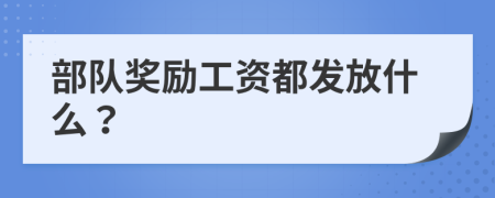 部队奖励工资都发放什么？