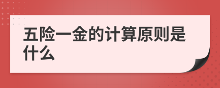 五险一金的计算原则是什么