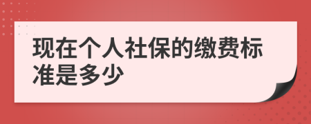 现在个人社保的缴费标准是多少